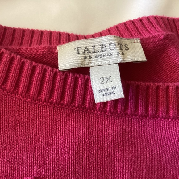 Ladies Pink Talbots Pullover Sweater With Raised Dots for Design Long Sleeve 2XL - Picture 2 of 7